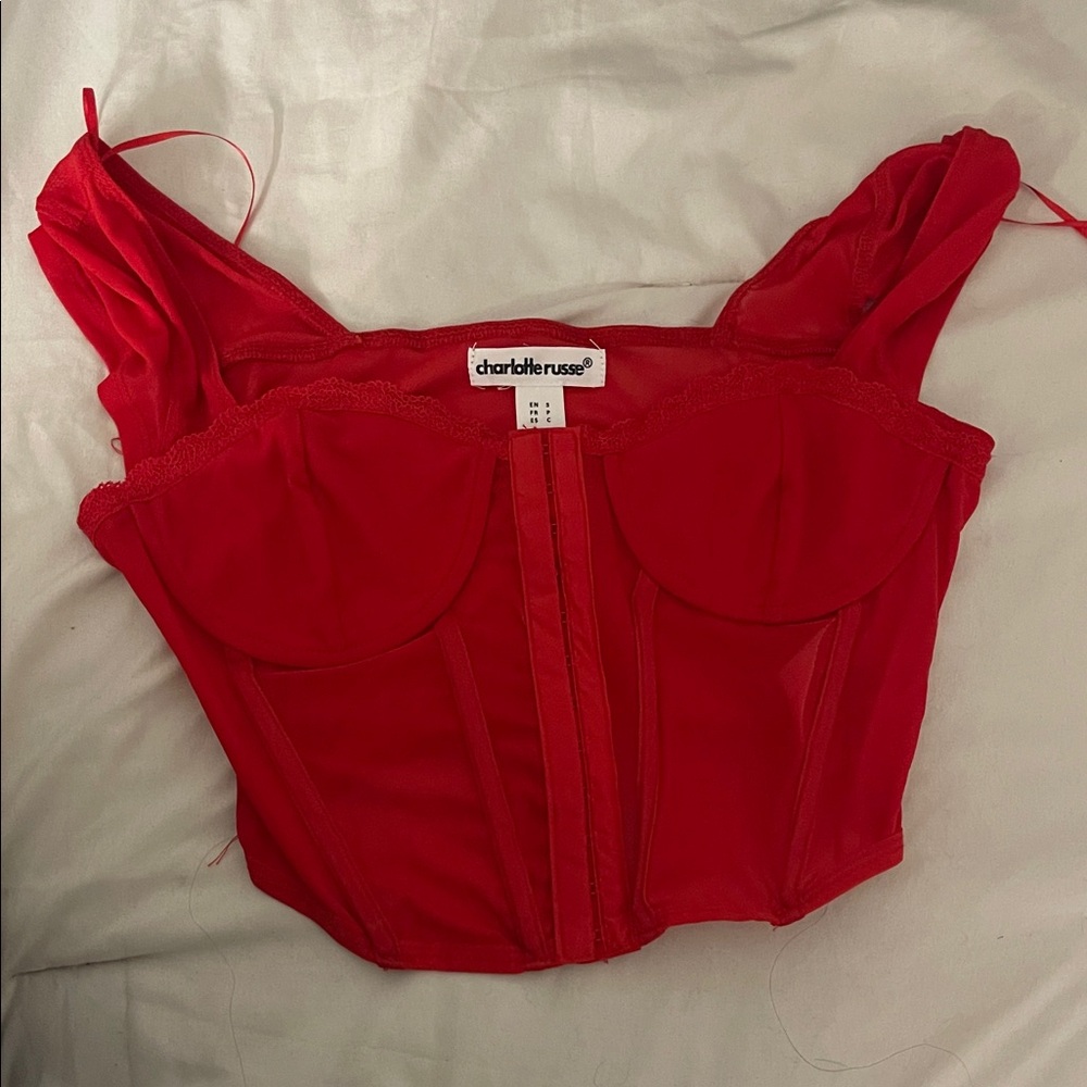 Charlotte Russe Vibrant Red Crop Top